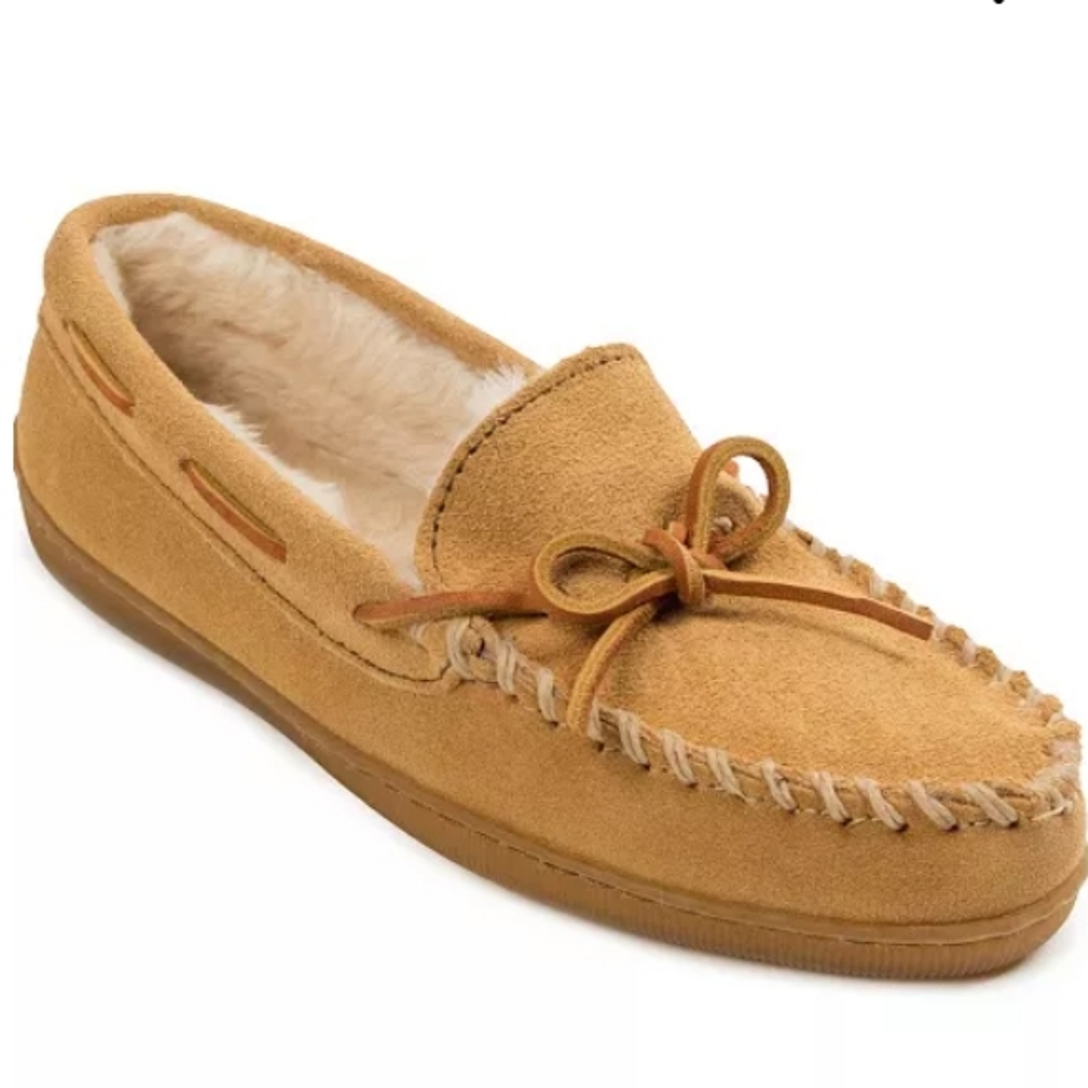 Minnetonka Suede Pile Lined Hardsole Slippers